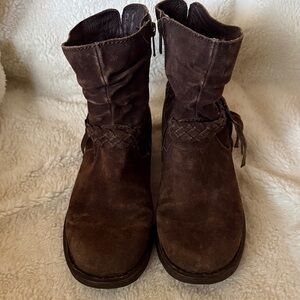 Born Women’s Brown Suede Ankle Boots - Styled Braided Accent